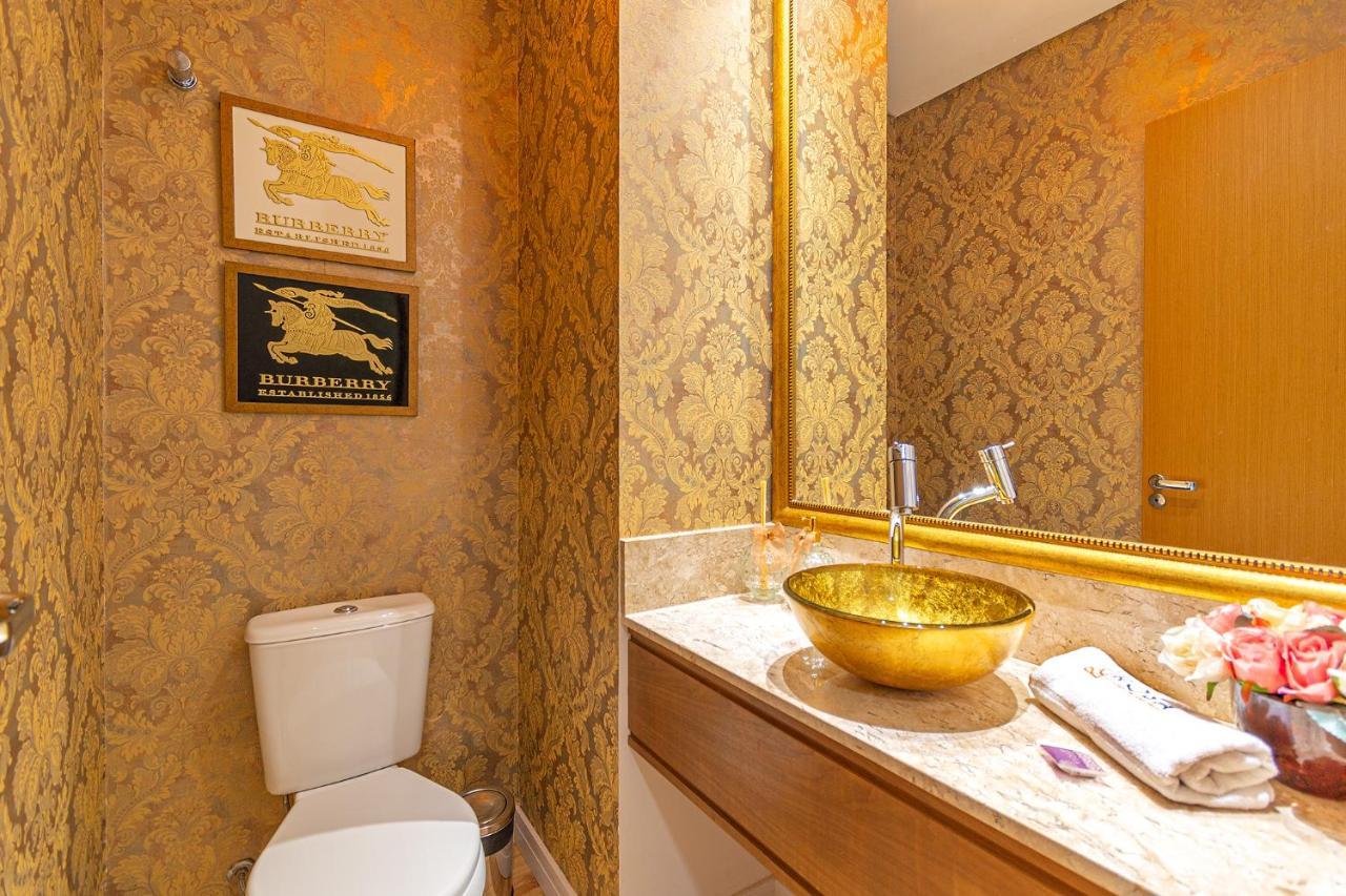 Rosa Apartamento Luxo No Centro Gramado Apartment ภายนอก รูปภาพ